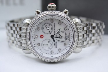 MICHELE CSX STAINLESS STEEL CUSTOM DIAMOND ENCRUSTED WATCH REF:MW03M00A0046