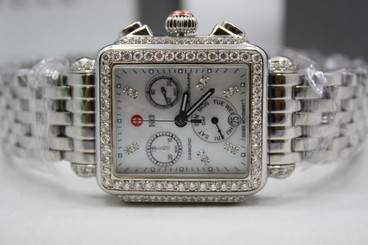 MICHELE DECO CHRONO DIAMOND ENCRUSTED SS LADYS WATCH WITH 2.50 CARATS