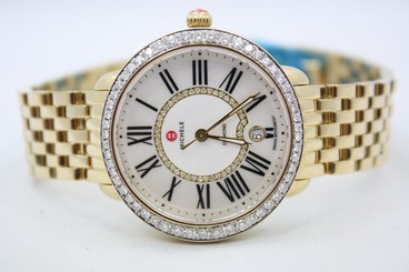 MICHELE SEREIN 16 GOLD CUSTOM DIAMOND ENCRUSTED WATCH REF: MWW21B000017 683498425267