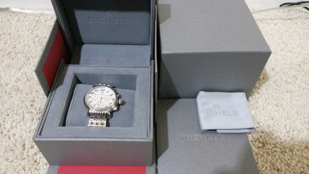 Michele Fluette MWW24A000001 Diamond Chronograph Steel Quartz Ladies Watch NEW