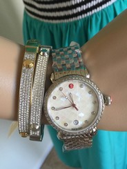  NWT MICHELE CSX-36 Diamond, Mosaic MOP Diamond Dial Watch MWW03R000001