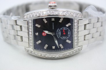 MICHELE URBAN MINI STAINLESS STEEL CUSTOM DIAMOND ENCRUSTED WATCH MW02A00A0927