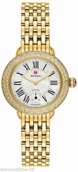 NEW MICHELE SEREIN 12 GOLD-TONE DIAMOND MOP DIAL LADIE'S WATCH MWW21E000013
