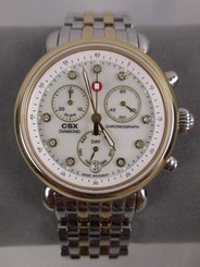 NEW Michele Two Tone CSX 36 Diamond Dial MOP Ladies Watch Box MW03M00C9046 NIB