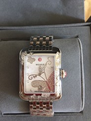 $2000 NWT MICHELE Extreme Butterfly Diamond White Dial Ladies Watch MWW04B000001 99945417219