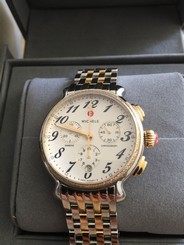 NWT Michele Fluette Two-tone GOLD/ SILVER Watch MWW24A000007 ($2045+TAX)