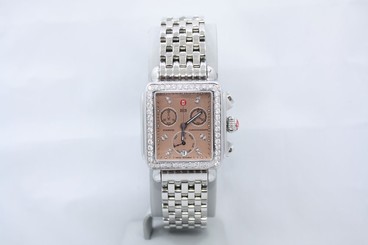 MICHELE DECO ROSE DIAL STAINLESS CUSTOM DIAMOND ENCRUSTED WATCH REF:MW06P00A0068