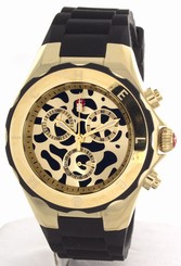 New Authentic Michele Women's Tahitian Jelly Bean Black Watch MWW12F000052