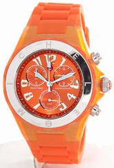 New Authentic Michele Women's Tahitian Jelly Bean Orange Watch MWW12F000073