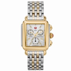Michele Signature Deco Two-Tone MOP Diamond Dial Women's Watch MW06P00C9046 99945460444