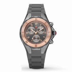 Michele MWW12F000064 Tahitian Jelly Bean Grey Rose Gold Rubber 40MM NEW NWT