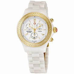 MICHELE JETWAY DIAMOND MWW17B000007 WOMENS WHITE CERAMIC WATCH $2095.00 RETAIL