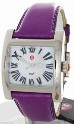 Michele Women's MWW07B000033 MOP Dial Watch Purple Leather Strap Quartz Watch