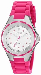 NEW WOMENS MICHELE (MWW12P000002) JELLY BEAN TOPAZ PINK SILVER WATCH
