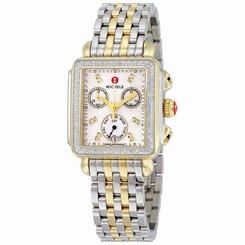 MICHELE Two-Tone Signature Deco Diamond, Dial Watch Official Box & Papers 99945453743