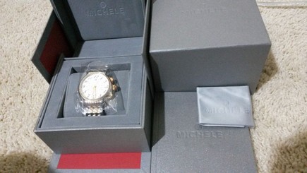 NEW MODEL MICHELE Watch Fluette Two Tone Gold 84 Diamond Bracelet MW24A01C5966
