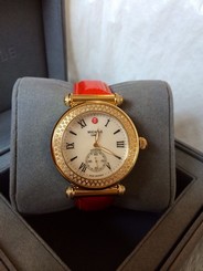 NWT MW16A01B1025 Michele Caber Diamond Gold Watch Mother of Pearl Dial