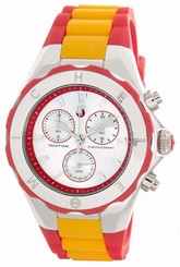 Michele Womens Tahitian Jelly Bean Silver Dial Red & Orange Watch MWW12F000067