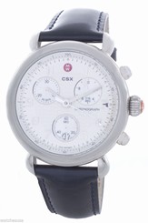 Michele CSX Women's Chronograph White Dial Blue Leather Watch MW03D00A0025