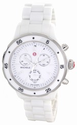 Michele Women's White Dial White Ceramic Case and Bracelet Watch MWW17J000001