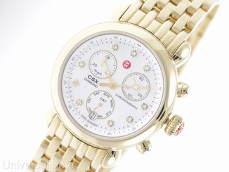 NEW MICHELE CSX 36 ELEGANCE GOLD WHITE DIAMOND DIAL MW03M00A9046 MWW03M000201
