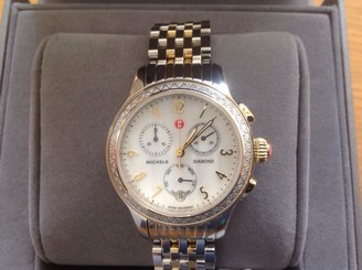 Michele Ladies Diamond Two Tone Chronograph MOP Dial MWWW23A000002