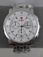 NEW Michele White Dial Stainless Steel Silver Sport Sail Watch MWW01C000021 NIB