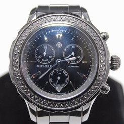 Michele Jetway Diamond Noir Ceramic Watch MWW17J000005 with band/bracelet