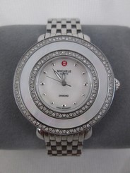 New Michele Cloette Diamond Mother of Pearl Ladies Watch MWW20E000001 Box NIB