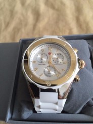 NWT MICHELE JELLY BEAN 2 TONES SILVER/ GOLD watch MWW12F000056 ($395+tax)
