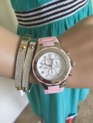 NWT MICHELE TAHITIAN JELLY BEAN CHRONONOGRAPH WATCH MWW12F000026