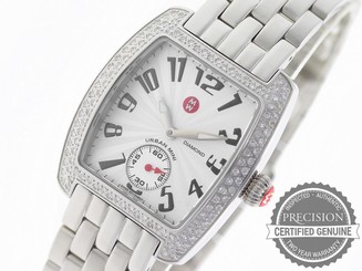 MICHELE URBAN MINI QUARTZ SILVER DIAL DIAMOND BEZEL MW02A01A2001 MWW02A000124 99945103204