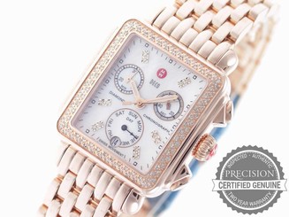 MICHELE DECO CHRONOGRAPH 18K GOLD DIAMOND MOP MW06P01B4046 MWW06P000109