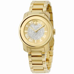 Movado Bold Gold Dial Stainless Steel Ladies Watch 3600255