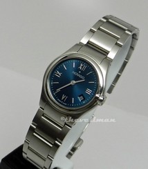 Womens Ladies Authentic Swiss Movado Viro Stainless Blue Dial Watch 0605674