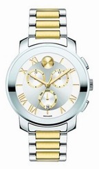 New Movado Unisex Swiss Chronograph Bold Two-Tone Steel Watch 40mm 3600280