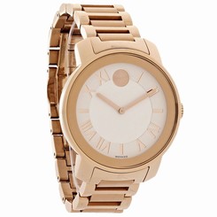 Movado Bold Series Ladies Rose Gold Tone Bracelet Swiss Quartz Watch 3600200