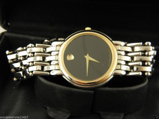 AUTHENTIC Men's 2 Tone Movado Watch 81.19.865C. Museum Dail Stainless Steel
