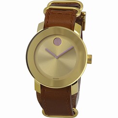 MOVADO Bold Yellow Gold-toned Sunray Dial Ladies Watch 3600363