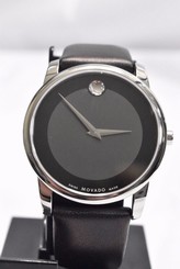 MOVADO Museum 0606502 Sapphire Crystal Black Leather Men's Watch