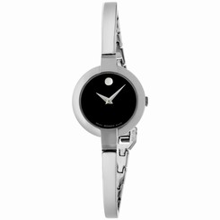 Movado Bela Stainless Steel Black Dial Ladies Watch 0605853 775924628349