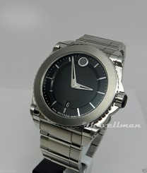 Mens Authentic Swiss 44mm Movado Master 0606550 Titanium Bezel Stainless Watch
