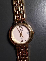 Ladies Gold Tone Movado Palio White Dial Stainless Steel Swiss Quartz Watch
