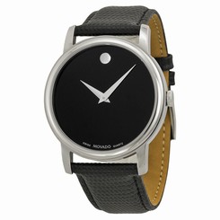 Movado 2100002 Black / Black Leather Analog Quartz Men's Watch 885997018128