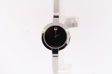Ladies Movado 0605853 BELA Stainless Steel Black Dial Watch