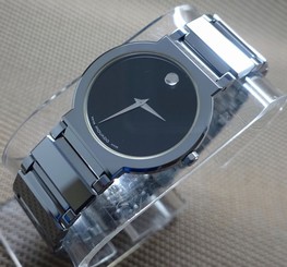 AUTH SWISS MOVADO VALOR TUNGSTEN CARBIDE,MODEL# 0604409 MEN'S WATCH,RETAIL$2295