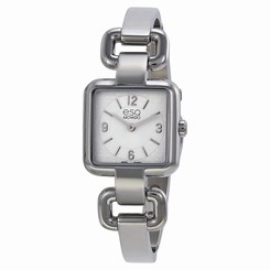 Movado ESQ Women's Swiss Silver Tone Square Watch Stainless Steel Band 7101420