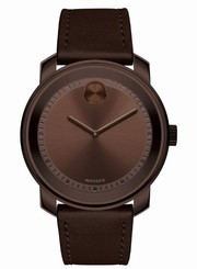 New Movado Bold Swiss Brown Leather Strap Men's Watch 3600377