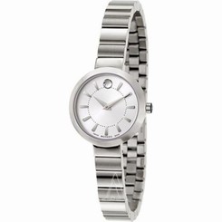 Movado 0606890 Womens Silver Dial Quartz Watch with Stainless Steel Strap
