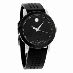 Movado Museum Series Black Rubber Strap Swiss Quartz Mens Watch 0606507 885997010634